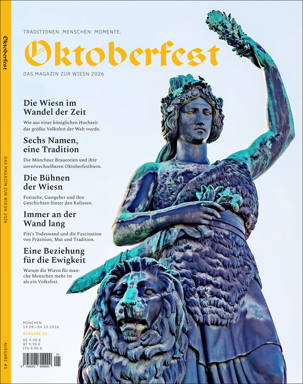 Die Bavaria, geschaffen von Ludwig Schwanthaler und 1850 enthüllt, ist das Wahrzeichen der Theresienwiese. Seit Generationen heißt sie Wiesn-Besucher aus aller Welt willkommen.